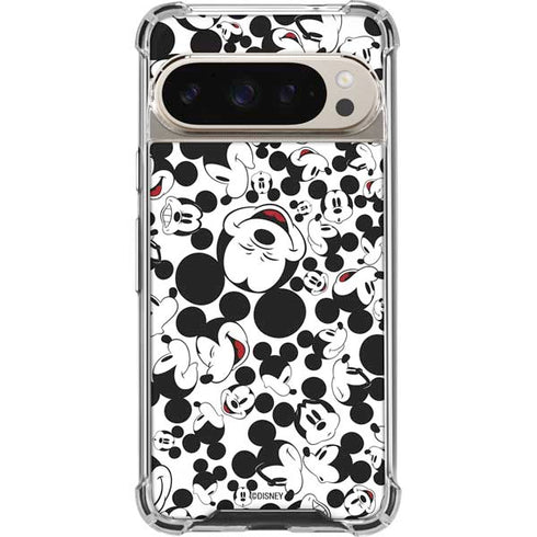 Disney Mickey Mouse Face Pattern Pixel 9 Pro XL Clear Case
